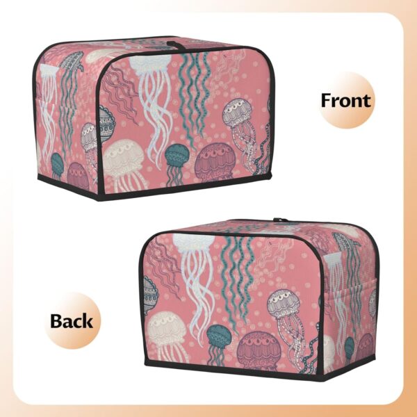 Toaster Covers Kitchen Accessories Decor, 2 Slice Toaster Bread Maker Oven Protector Covers, Dust Proof Fingerprint Covers Jellyfish Ethnic Art - Image 3