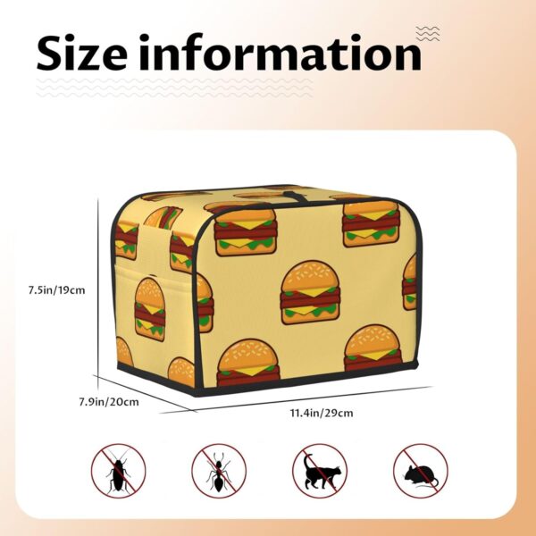 2 Slice Toaster Covers Dust Protection Bread Maker Covers Toaster Cover Kitchen Accessories Washable Appliance Cover Hamburger Junk Food - Image 5