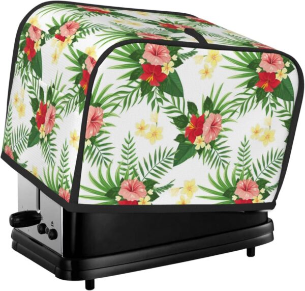 2 Slice Toaster Cover with Pocket Appliance Cover Toaster Dust And Fingerprint, Washable Kitchen Accessories, Hawaii Tropical Floral Rose