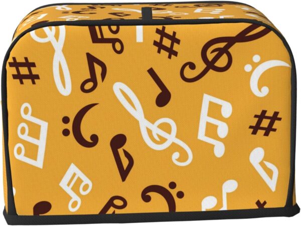 2 Slice Toaster Covers Dust Protection Bread Maker Covers Toaster Cover Kitchen Accessories Washable Appliance Cover Music Notes - Image 2