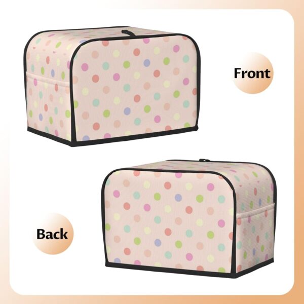 Toaster Covers Kitchen Accessories Decor, 2 Slice Toaster Bread Maker Oven Protector Covers, Dust Proof Fingerprint Covers Polka Dots - Image 3