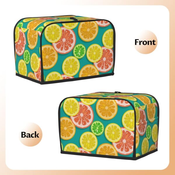 2 Slice Toaster Covers Dust Protection Bread Maker Covers Toaster Cover Kitchen Accessories Washable Appliance Cover Citrus Fruits Lemon Fruits - Image 3