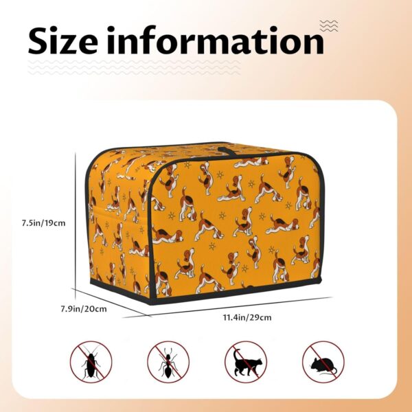 Toaster Covers Kitchen Accessories Decor, 2 Slice Toaster Bread Maker Oven Protector Covers, Dust Proof Fingerprint Covers Funny Cartoon Dog - Image 5