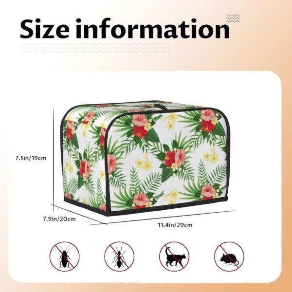 2 Slice Toaster Cover with Pocket Appliance Cover Toaster Dust And Fingerprint, Washable Kitchen Accessories, Hawaii Tropical Floral Rose - Image 5