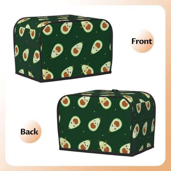 2 Slice Toaster Covers Dust Protection Bread Maker Covers Toaster Cover Kitchen Accessories Washable Appliance Cover Cute Avocado - Image 3