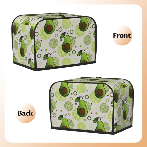 2 Slice Toaster Cover with Pocket Appliance Cover Toaster Dust And Fingerprint, Washable Kitchen Accessories, Avocado And Circle Pattern - Image 3