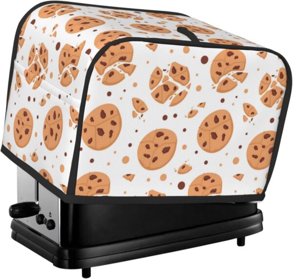 2 Slice Toaster Cover with Pocket Appliance Cover Toaster Dust And Fingerprint, Washable Kitchen Accessories, Chocolate Cookies Pattern Cartoon