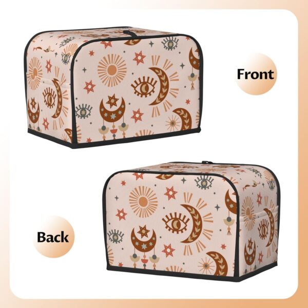 2 Slice Toaster Cover with Pocket Appliance Cover Toaster Dust And Fingerprint, Washable Kitchen Accessories, Psychedelic Sun Moon Stars - Image 3