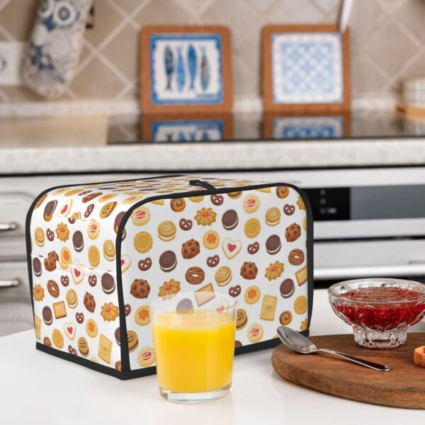 Two Slice Toaster Cover, Polyester Fingerprint Protector, Soft Appliance Cover Dust Cover Cookie Cake Toaster Cover with Pocket - Image 6