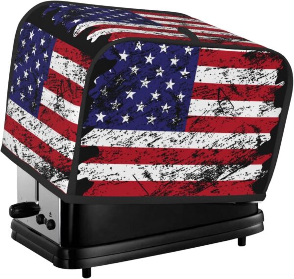 2 Slice Toaster Cover with Pocket Appliance Cover Toaster Dust And Fingerprint, Washable Kitchen Accessories, Usa Flag Grunge American Flag