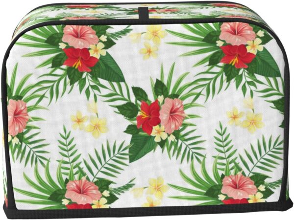 2 Slice Toaster Cover with Pocket Appliance Cover Toaster Dust And Fingerprint, Washable Kitchen Accessories, Hawaii Tropical Floral Rose - Image 2