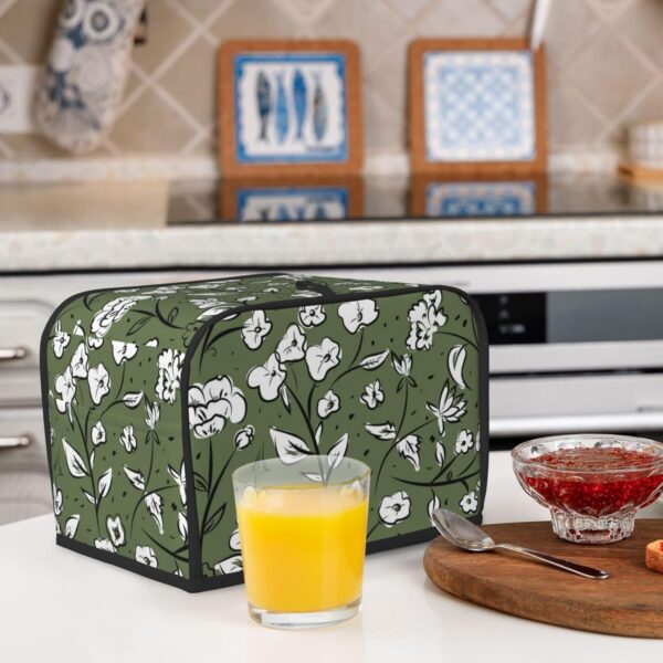 2 Slice Toaster Cover with Pocket Appliance Cover Toaster Dust And Fingerprint, Washable Kitchen Accessories, Abstract Flower Floral Daisy - Image 6