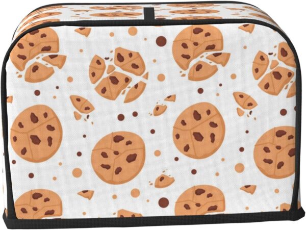 2 Slice Toaster Cover with Pocket Appliance Cover Toaster Dust And Fingerprint, Washable Kitchen Accessories, Chocolate Cookies Pattern Cartoon - Image 2