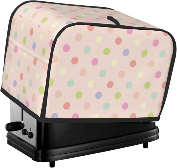 Toaster Covers Kitchen Accessories Decor, 2 Slice Toaster Bread Maker Oven Protector Covers, Dust Proof Fingerprint Covers Polka Dots