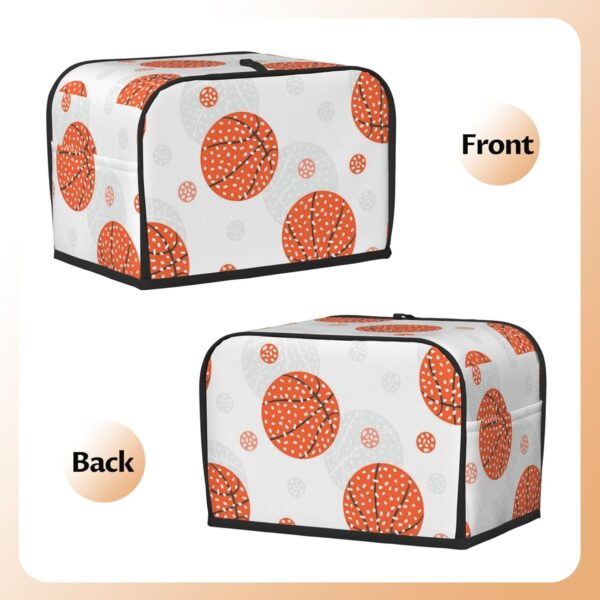 2 Slice Toaster Covers Dust Protection Bread Maker Covers Toaster Cover Kitchen Accessories Washable Appliance Cover Basketball White Pattern - Image 3