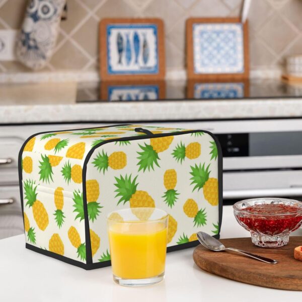 2 Slice Toaster Cover with Pocket Appliance Cover Toaster Dust And Fingerprint, Washable Kitchen Accessories, Cute Tropical Summer Pineapple Print - Image 6