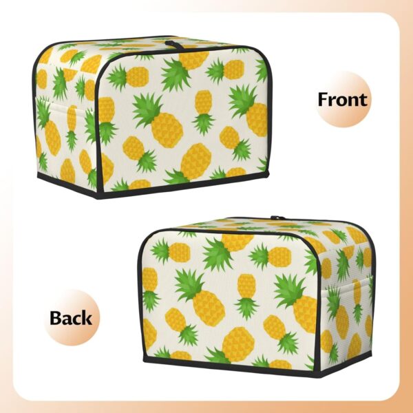 2 Slice Toaster Cover with Pocket Appliance Cover Toaster Dust And Fingerprint, Washable Kitchen Accessories, Cute Tropical Summer Pineapple Print - Image 3