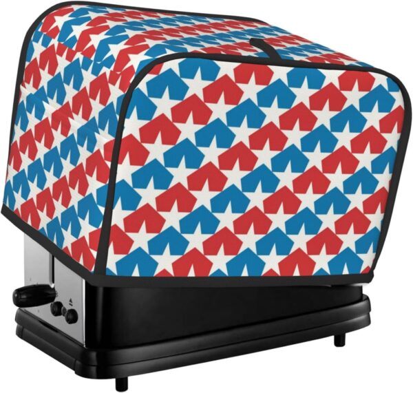 Toaster Covers Kitchen Accessories Decor, 2 Slice Toaster Bread Maker Oven Protector Covers, Dust Proof Fingerprint Covers Novelty American Flag