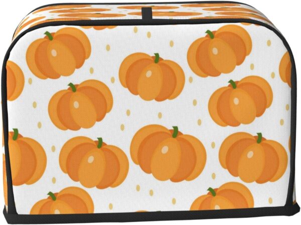 Toaster Covers Kitchen Accessories Decor, 2 Slice Toaster Bread Maker Oven Protector Covers, Dust Proof Fingerprint Covers Pumpkin - Image 2