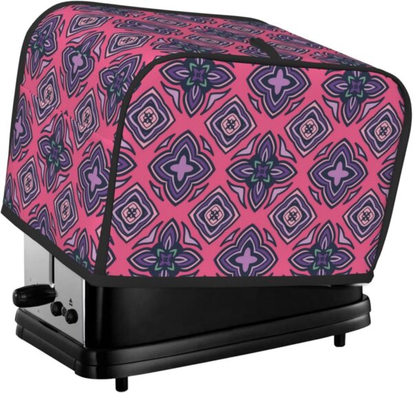 Toaster Covers Kitchen Accessories Decor, 2 Slice Toaster Bread Maker Oven Protector Covers, Dust Proof Fingerprint Covers Bohemian Floral Printed Pink