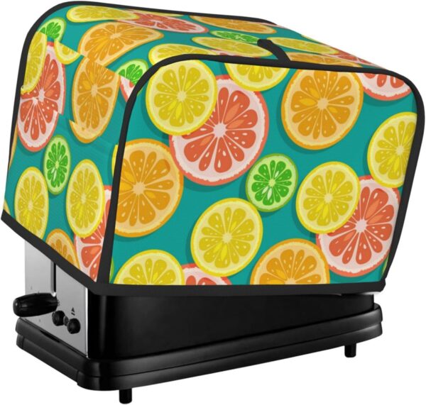 2 Slice Toaster Covers Dust Protection Bread Maker Covers Toaster Cover Kitchen Accessories Washable Appliance Cover Citrus Fruits Lemon Fruits