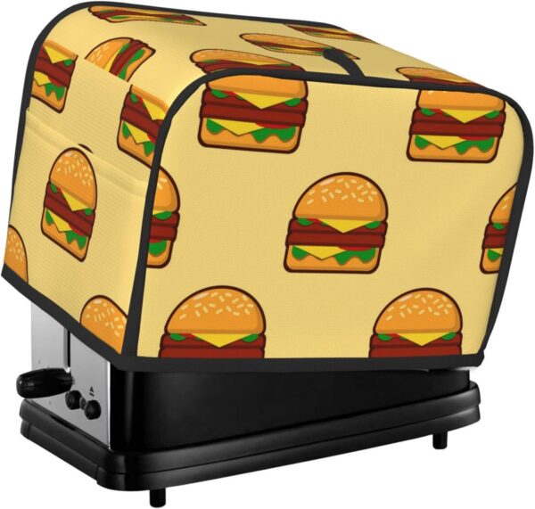 2 Slice Toaster Covers Dust Protection Bread Maker Covers Toaster Cover Kitchen Accessories Washable Appliance Cover Hamburger Junk Food