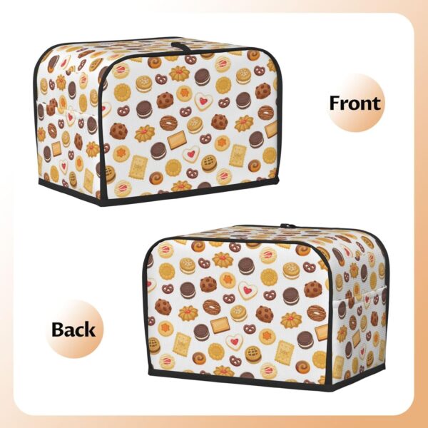 Two Slice Toaster Cover, Polyester Fingerprint Protector, Soft Appliance Cover Dust Cover Cookie Cake Toaster Cover with Pocket - Image 3