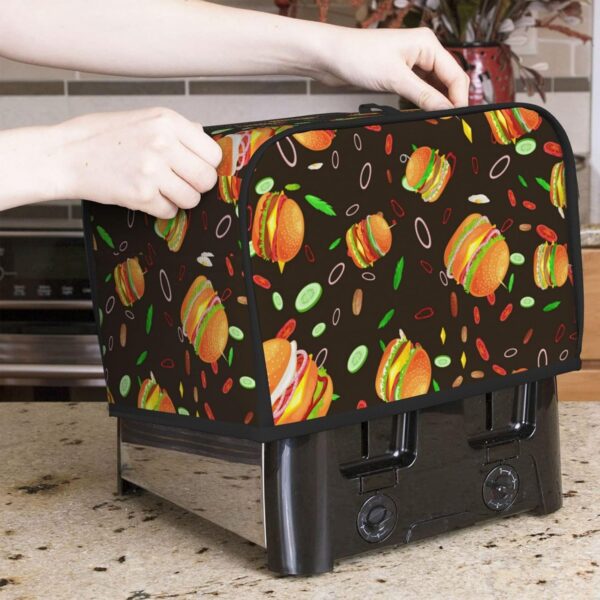 Toaster Covers Kitchen Accessories Decor, 2 Slice Toaster Bread Maker Oven Protector Covers, Dust Proof Fingerprint Covers Burger Grilled Beef - Image 7