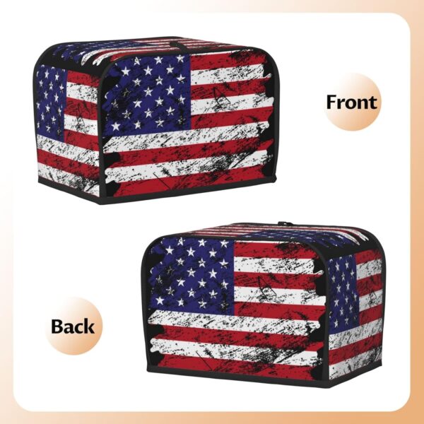 2 Slice Toaster Cover with Pocket Appliance Cover Toaster Dust And Fingerprint, Washable Kitchen Accessories, Usa Flag Grunge American Flag - Image 3