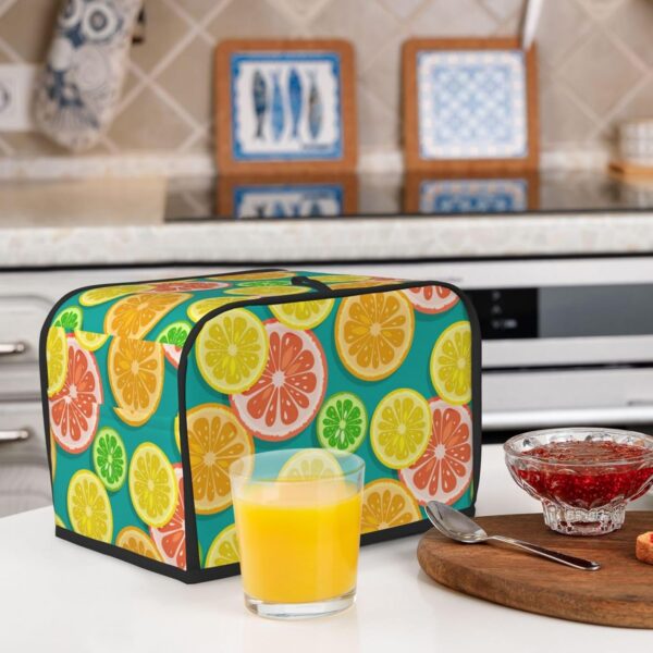 2 Slice Toaster Covers Dust Protection Bread Maker Covers Toaster Cover Kitchen Accessories Washable Appliance Cover Citrus Fruits Lemon Fruits - Image 6