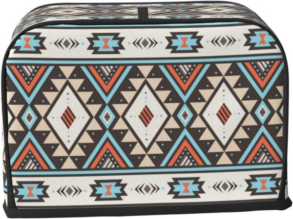 2 Slice Toaster Cover with Pocket Appliance Cover Toaster Dust And Fingerprint, Washable Kitchen Accessories, Southwestern Aztec Native American Pattern - Image 2