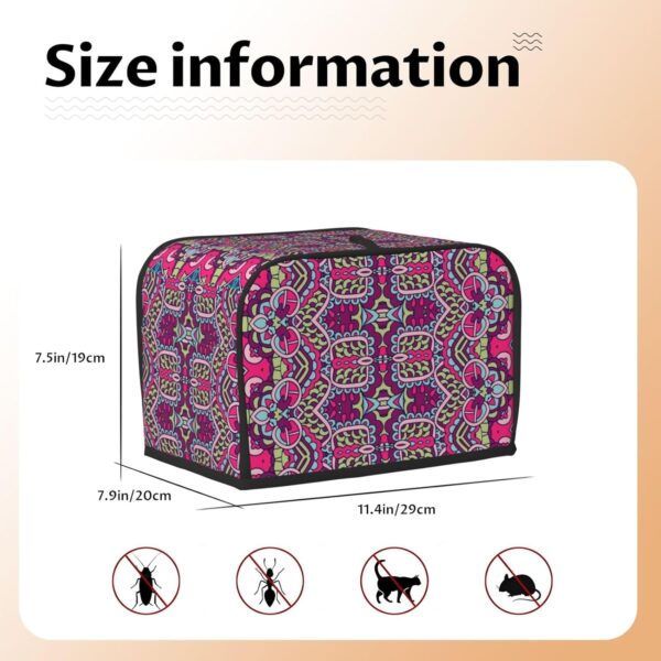 2 Slice Toaster Covers Dust Protection Bread Maker Covers Toaster Cover Kitchen Accessories Washable Appliance Cover Bohemian Floral Printed - Image 5