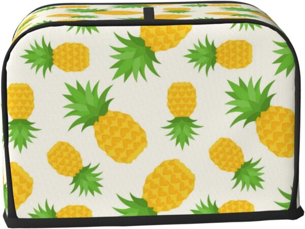 2 Slice Toaster Cover with Pocket Appliance Cover Toaster Dust And Fingerprint, Washable Kitchen Accessories, Cute Tropical Summer Pineapple Print - Image 2