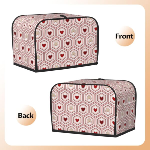 2 Slice Toaster Cover with Pocket Appliance Cover Toaster Dust And Fingerprint, Washable Kitchen Accessories, Love Hearts Pattern - Image 3