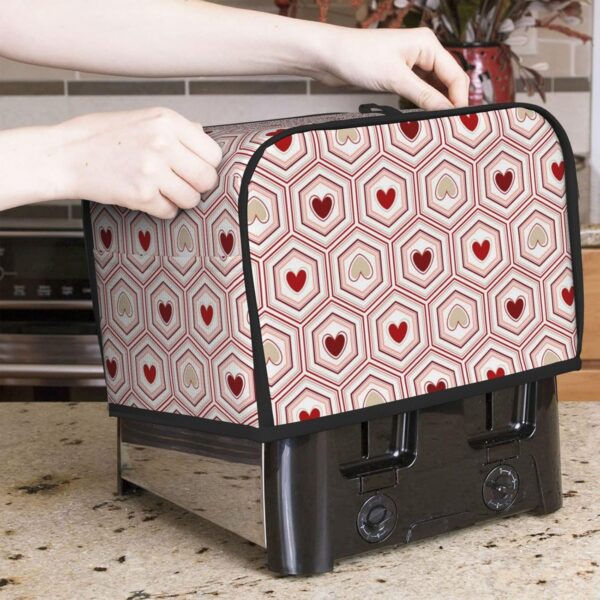 2 Slice Toaster Cover with Pocket Appliance Cover Toaster Dust And Fingerprint, Washable Kitchen Accessories, Love Hearts Pattern - Image 7