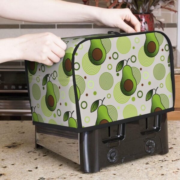 2 Slice Toaster Cover with Pocket Appliance Cover Toaster Dust And Fingerprint, Washable Kitchen Accessories, Avocado And Circle Pattern - Image 7