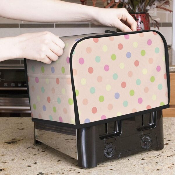 Toaster Covers Kitchen Accessories Decor, 2 Slice Toaster Bread Maker Oven Protector Covers, Dust Proof Fingerprint Covers Polka Dots - Image 7