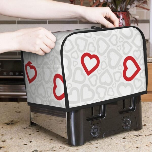 Toaster Covers Kitchen Accessories Decor, 2 Slice Toaster Bread Maker Oven Protector Covers, Dust Proof Fingerprint Covers Love Hearts Pattern - Image 7