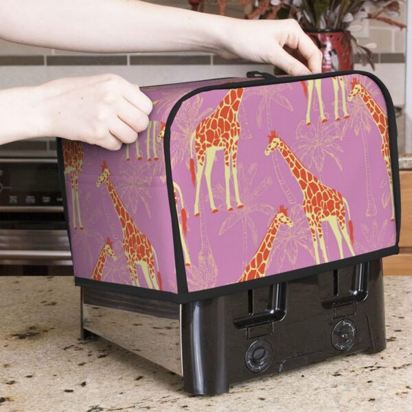 Toaster Covers Kitchen Accessories Decor, 2 Slice Toaster Bread Maker Oven Protector Covers, Dust Proof Fingerprint Covers Tropical Giraffe And Palm - Image 7