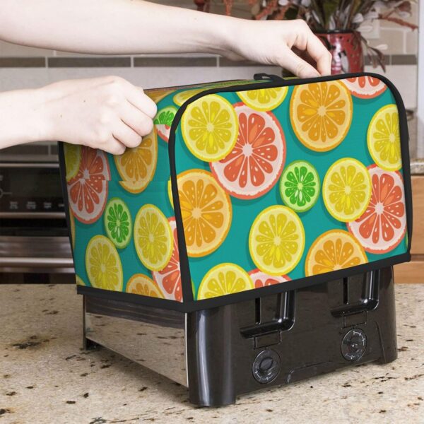 2 Slice Toaster Covers Dust Protection Bread Maker Covers Toaster Cover Kitchen Accessories Washable Appliance Cover Citrus Fruits Lemon Fruits - Image 7