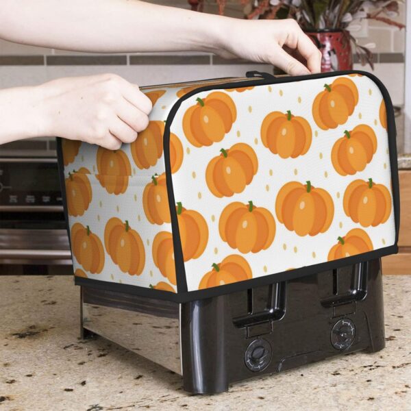 Toaster Covers Kitchen Accessories Decor, 2 Slice Toaster Bread Maker Oven Protector Covers, Dust Proof Fingerprint Covers Pumpkin - Image 7