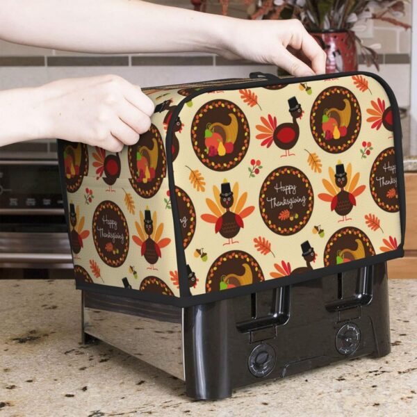 2 Slice Toaster Covers Dust Protection Bread Maker Covers Toaster Cover Kitchen Accessories Washable Appliance Cover Thanksgiving Pattern With Turkeys - Image 7