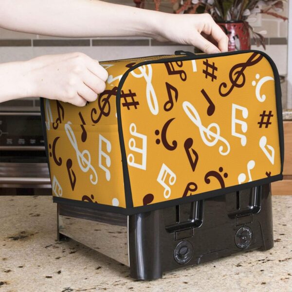 2 Slice Toaster Covers Dust Protection Bread Maker Covers Toaster Cover Kitchen Accessories Washable Appliance Cover Music Notes - Image 7