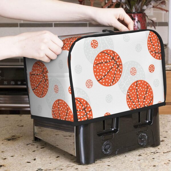 2 Slice Toaster Covers Dust Protection Bread Maker Covers Toaster Cover Kitchen Accessories Washable Appliance Cover Basketball White Pattern - Image 7