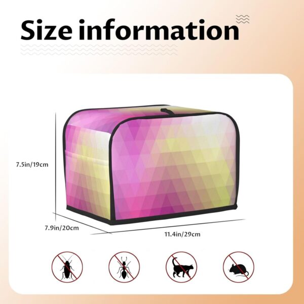 2 Slice Toaster Covers Dust Protection Bread Maker Covers Toaster Cover Kitchen Accessories Washable Appliance Cover Gradient Pink Geometry - Image 5