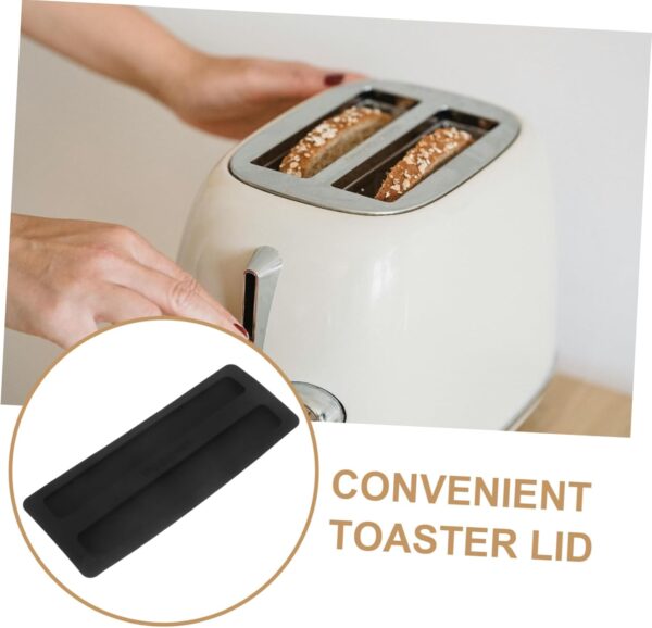 SHOWERORO Toaster Cover Accessories for Bread Maker Machine Retro Toaster Breadmaker Machines Simple Toaster Lid Dust Cover for Toaster Two-grid Cover Breakfast Maker Cover Black - Image 2