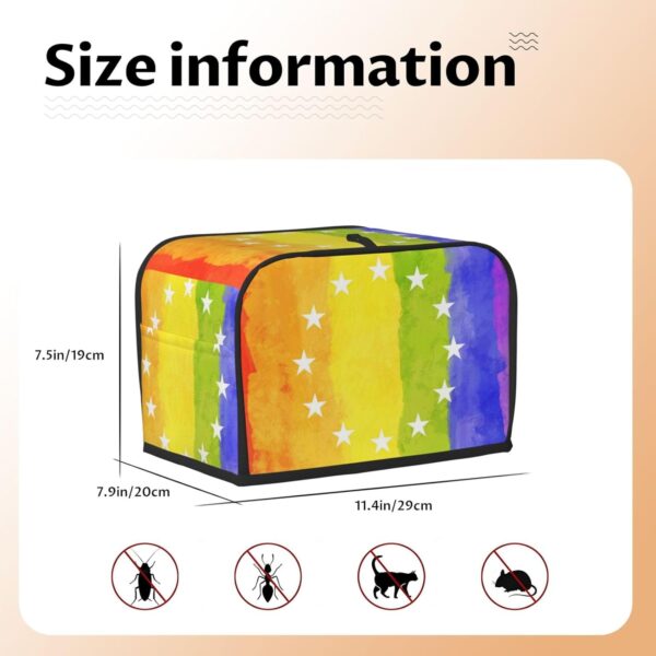 Toaster Covers Kitchen Accessories Decor, 2 Slice Toaster Bread Maker Oven Protector Covers, Dust Proof Fingerprint Covers European Flag Pride Lgbt Flag - Image 5