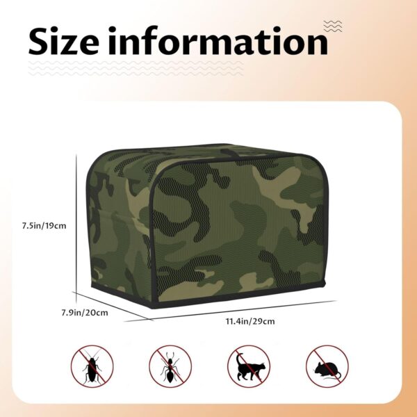 2 Slice Toaster Covers Dust Protection Bread Maker Covers Toaster Cover Kitchen Accessories Washable Appliance Cover Camo Camouflage Hunting Green - Image 5