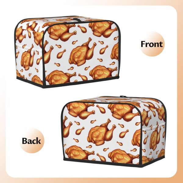 2 Slice Toaster Cover with Pocket Appliance Cover Toaster Dust And Fingerprint, Washable Kitchen Accessories, Fried Chicken Watercolor Painting Pattern - Image 3