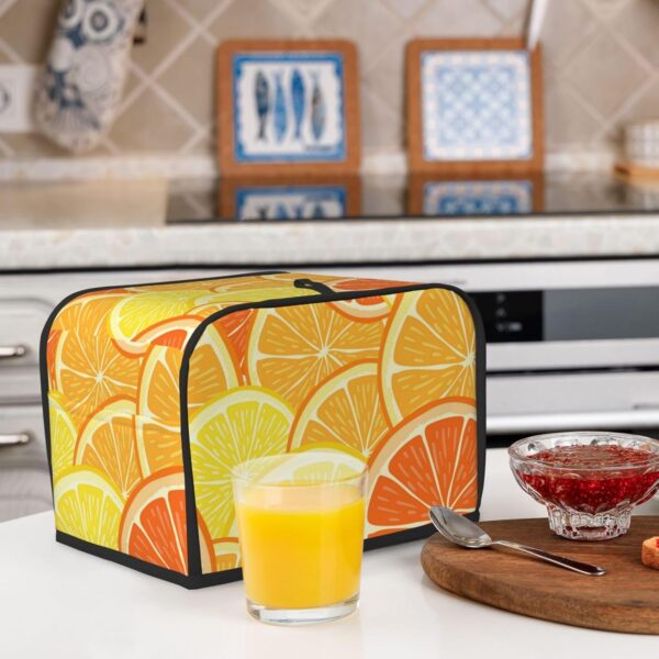 2 Slice Toaster Cover with Pocket Appliance Cover Toaster Dust And Fingerprint, Washable Kitchen Accessories, Lemon Tree - Image 6